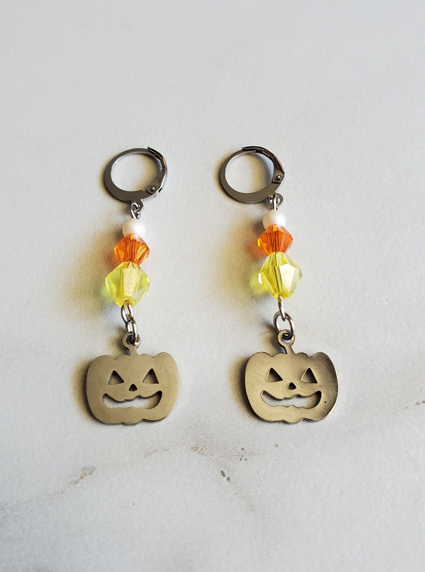 Candy Corn Pumpkin Earrings