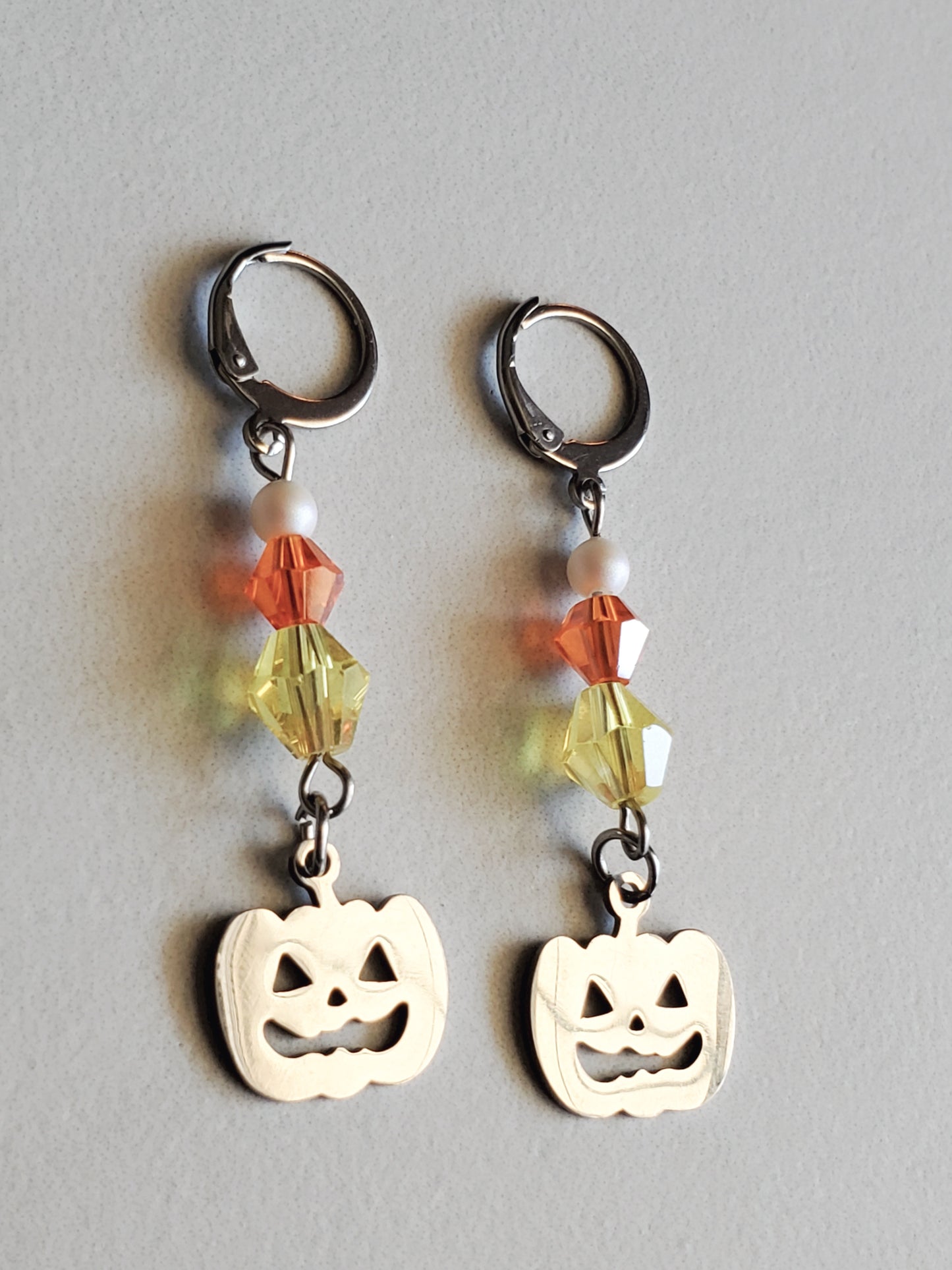 Candy Corn Pumpkin Earrings